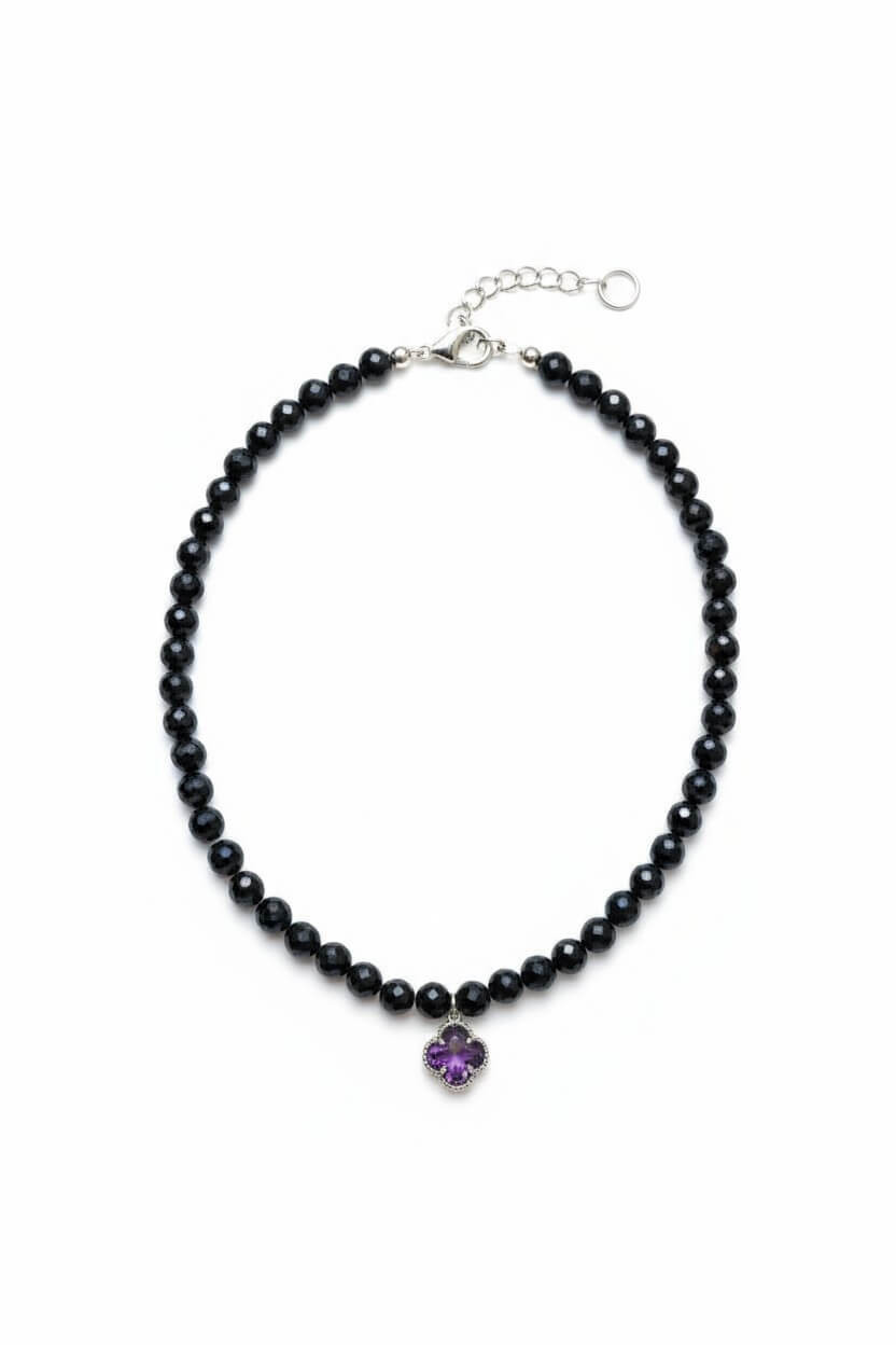 Colier din Onix Fațetat cu Pandantiv Inimă din Oțel Inoxidabil - OK Lux. All rights reserved. - Necklaces - 