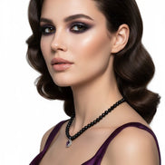 Colier din Onix Fațetat cu Pandantiv Inimă din Oțel Inoxidabil - OK Lux. All rights reserved. - Necklaces - 