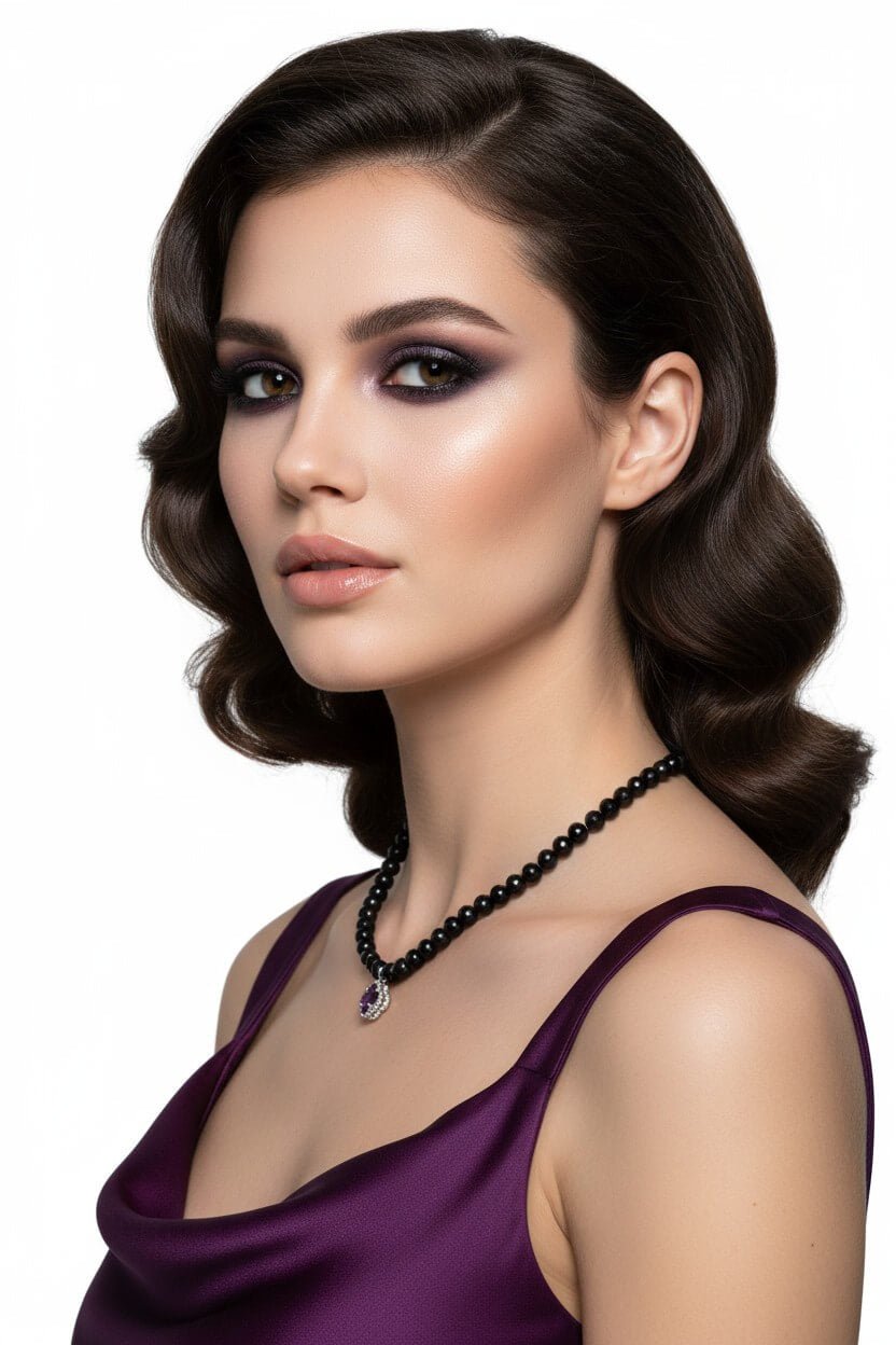 Colier din Onix Fațetat cu Pandantiv Inimă din Oțel Inoxidabil - OK Lux. All rights reserved. - Necklaces - 