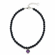 Colier din Onix Fațetat cu Pandantiv Trifoi cu 4 Foi din Oțel Inoxidabil - OK Lux. All rights reserved. - Necklaces - 