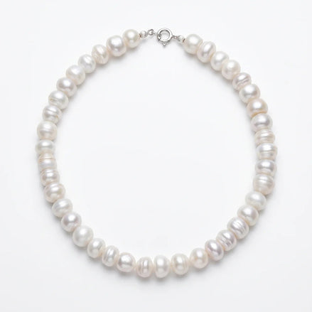 Colier din Perle Ivoire de 10 mm cu Închizătoare din Argint – Handmade - OK Lux. All rights reserved. - Bijuterii - 