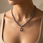 Colier Handmade din Perle Naturale cu Pandantiv din Ametist - OK Lux. All rights reserved. - Bijuterii - 