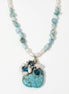 Colier Larimar cu Perle de Cultură și Turcoaze - Bijuterie Statement Handmade - OK Lux. All rights reserved. - Coliere - 
