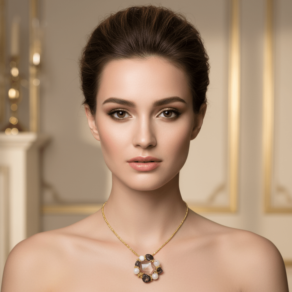 Colier Multicolor cu Hematit Auriu, Kunzit, Perle și Ametist - Bijuterie Statement - OK Lux. All rights reserved. - Coliere - 