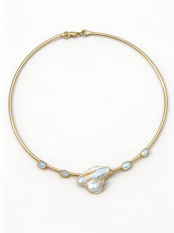 Colier Pearl Choker – Aur 24K - OK Lux. All rights reserved. - Necklaces - 