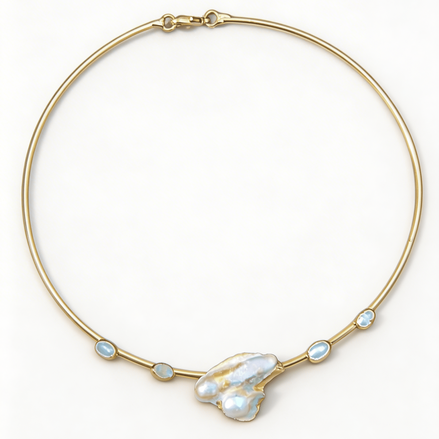Colier Pearl Choker – Aur 24K - OK Lux. All rights reserved. - Necklaces - 