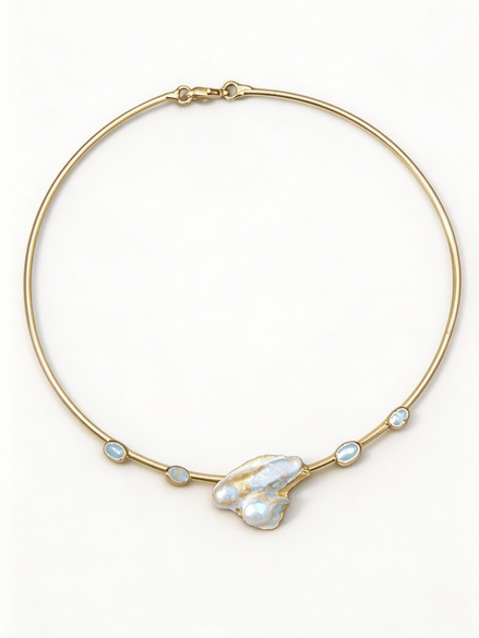 Colier Pearl Choker – Aur 24K - OK Lux. All rights reserved. - Necklaces - 