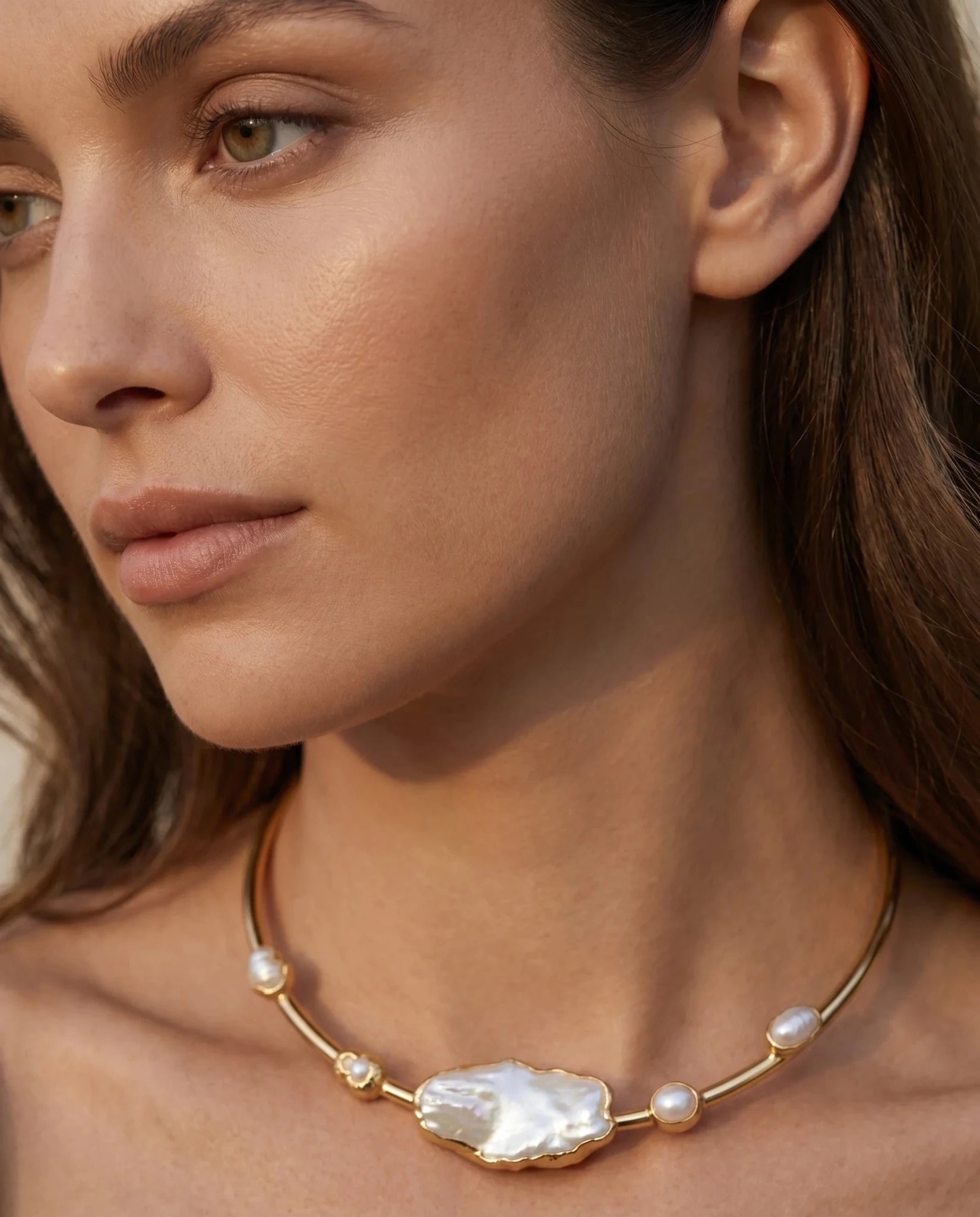Colier Pearl Grace – Oțel placat Aur 24K - OK Lux. All rights reserved. - Necklaces - 