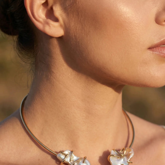 Colier Pearl Open – Oțel placat Aur 24K - OK Lux. All rights reserved. - Necklaces - 