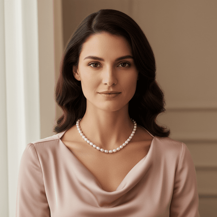 Colier Perle Cultură Neregulate Roz Pudrat 45cm cu Argint 925 - Bijuterie Handmade Laura Stoica - OK Lux. All rights reserved. - Necklaces - 