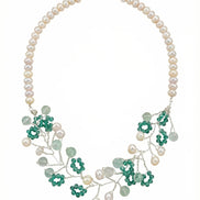 Colier Perle de Cultură cu Fluorit - Bijuterie Handmade din Argint - OK Lux. All rights reserved. - Bijuterii - 