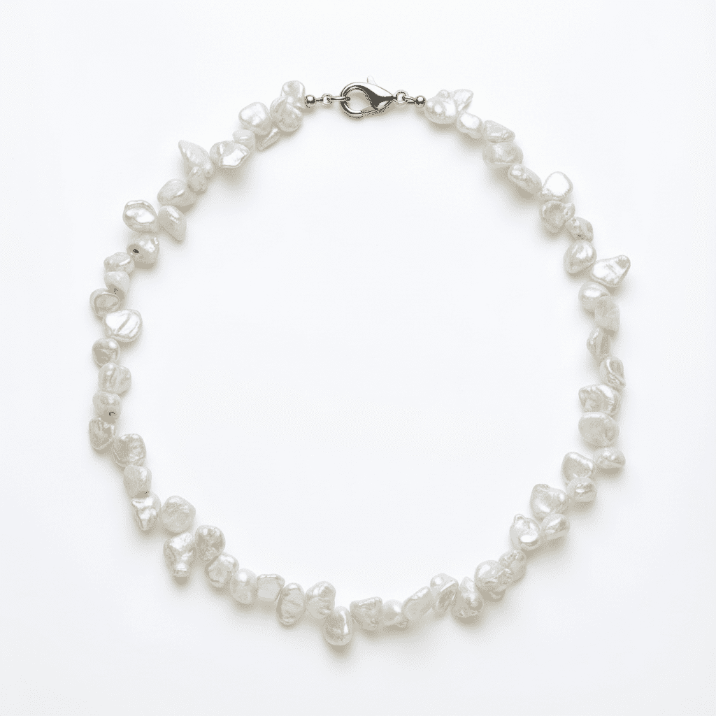 Colier Perle de Cultură Neregulate 8 - 9mm, 45cm cu Argint 925 - Bijuterie Handmade Laura Stoica - OK Lux. All rights reserved. - Necklaces - 