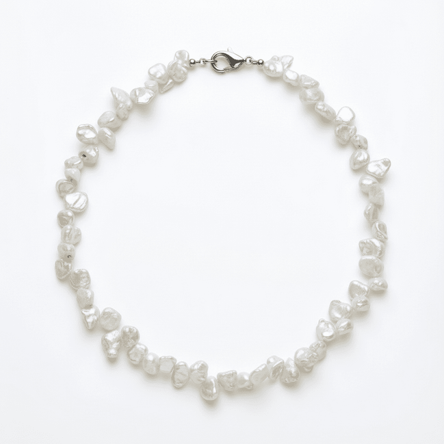 Colier Perle de Cultură Neregulate 8 - 9mm, 45cm cu Argint 925 - Bijuterie Handmade Laura Stoica - OK Lux. All rights reserved. - Necklaces - 