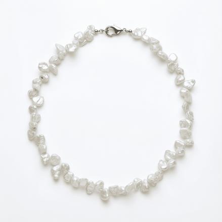 Colier Perle de Cultură Neregulate 8 - 9mm, 45cm cu Argint 925 - Bijuterie Handmade Laura Stoica - OK Lux. All rights reserved. - Necklaces - 
