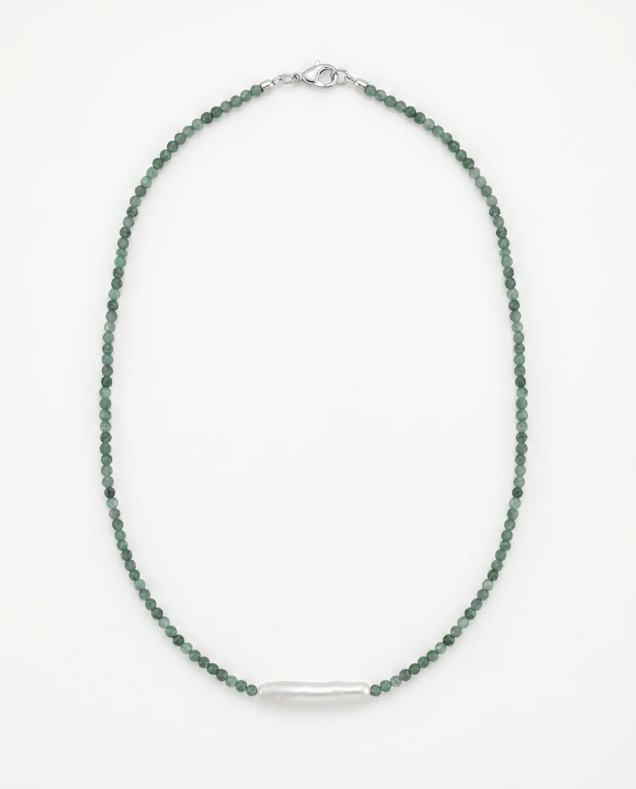 Colier Smarald Fatetat și Perlă Baroc cu Argint 925 - Bijuterie Handmade Laura Stoica - OK Lux. All rights reserved. - Necklaces - 