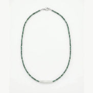 Colier Smarald Fatetat și Perlă Baroc cu Argint 925 - Bijuterie Handmade Laura Stoica - OK Lux. All rights reserved. - Necklaces - 