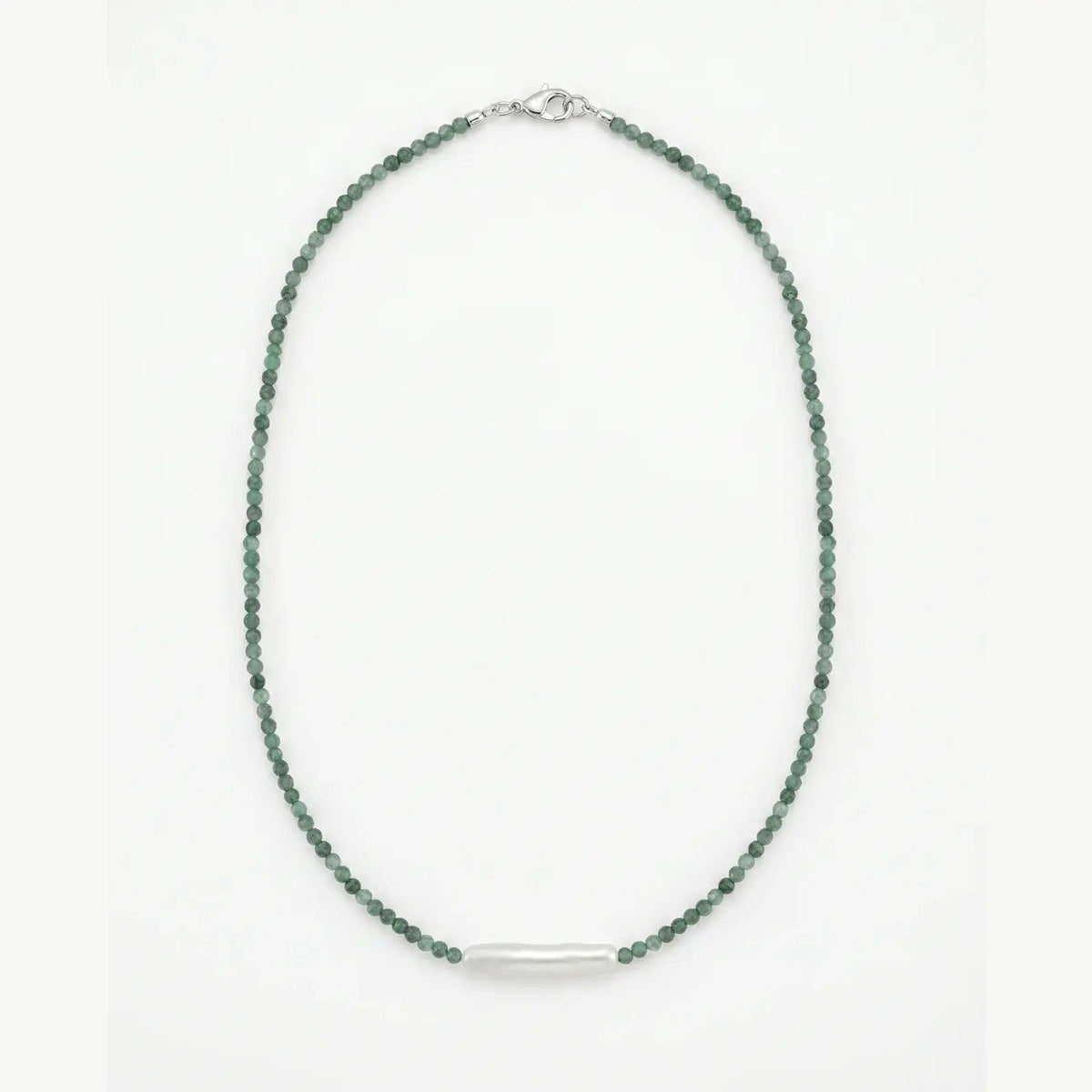 Colier Smarald Fatetat și Perlă Baroc cu Argint 925 - Bijuterie Handmade Laura Stoica - OK Lux. All rights reserved. - Necklaces - 