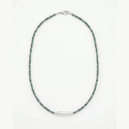 Colier Smarald Fatetat și Perlă Baroc cu Argint 925 - Bijuterie Handmade Laura Stoica - OK Lux. All rights reserved. - Necklaces - 