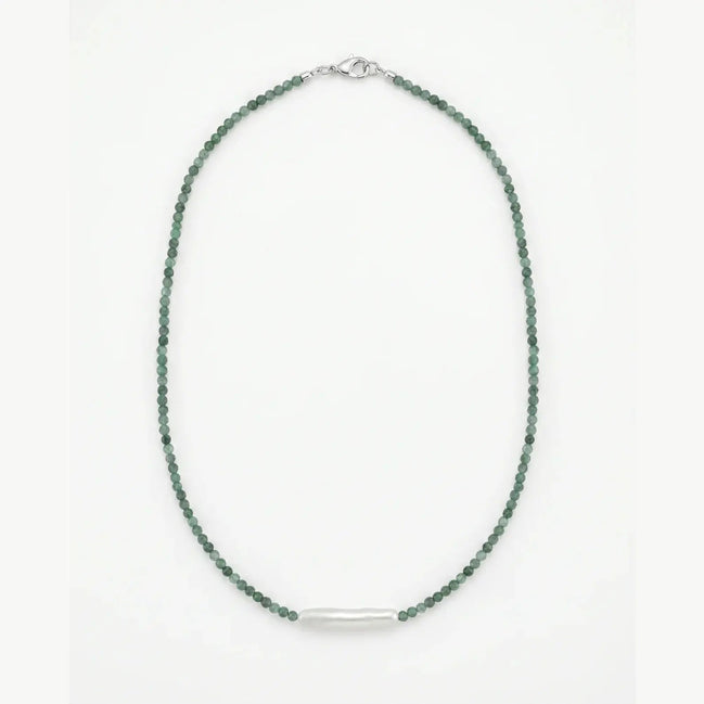 Colier Smarald Fatetat și Perlă Baroc cu Argint 925 - Bijuterie Handmade Laura Stoica - OK Lux. All rights reserved. - Necklaces - 
