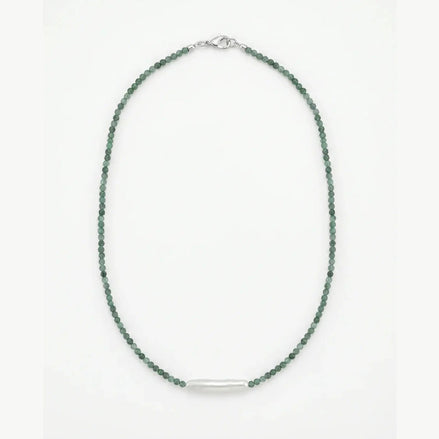 Colier Smarald Fatetat și Perlă Baroc cu Argint 925 - Bijuterie Handmade Laura Stoica - OK Lux. All rights reserved. - Necklaces - 