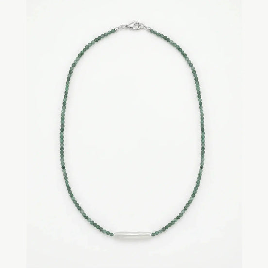 Colier Smarald Fatetat și Perlă Baroc cu Argint 925 - Bijuterie Handmade Laura Stoica - OK Lux. All rights reserved. - Necklaces - 