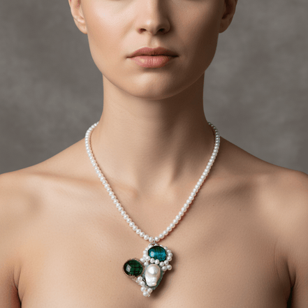 Colier Statement cu Lanț Auriu și Pandant Geometric - Bijuterie Handmade - OK Lux. All rights reserved. - Coliere - 