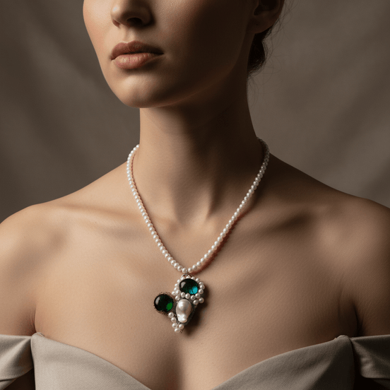 Colier Statement cu Lanț Auriu și Pandant Geometric - Bijuterie Handmade - OK Lux. All rights reserved. - Coliere - 