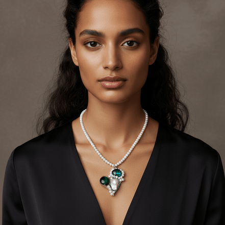 Colier Statement cu Lanț Auriu și Pandant Geometric - Bijuterie Handmade - OK Lux. All rights reserved. - Coliere - 