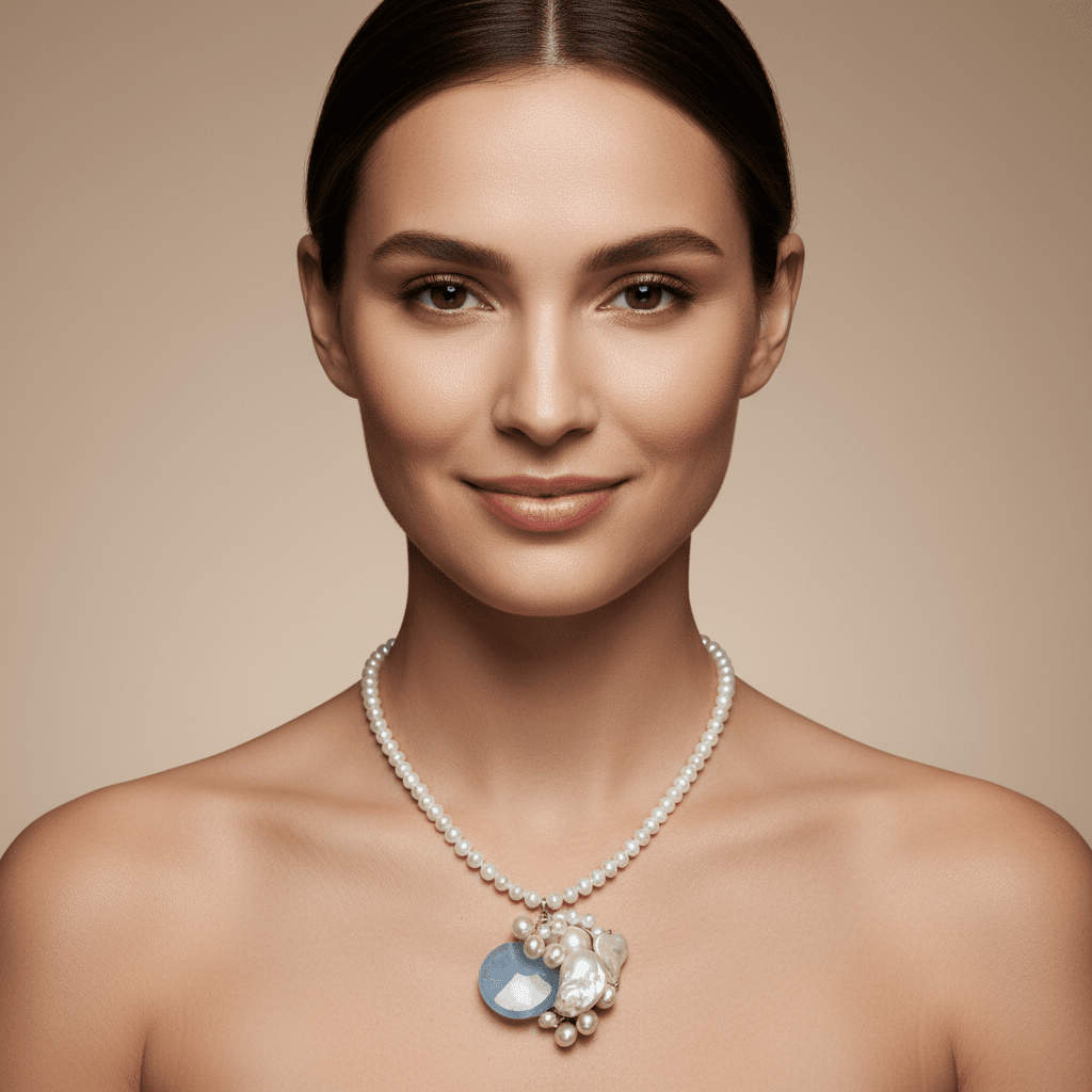 Colier Statement cu Perle Naturale și Pietre Semiprețioase - Unicat - OK Lux. All rights reserved. - Coliere - 