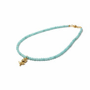 Colier Turcoaz cu Pietre Semiprețioase de Amazonit Fațetat 4mm și Pandantiv - OK Lux. All rights reserved. - Necklaces - 