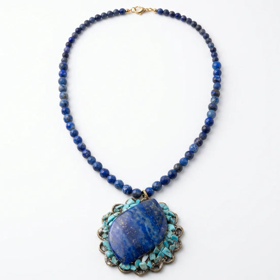 Colier Unicat cu Lapis Lazuli și Turcoaz - OK Lux. All rights reserved. - Bijuterii - 