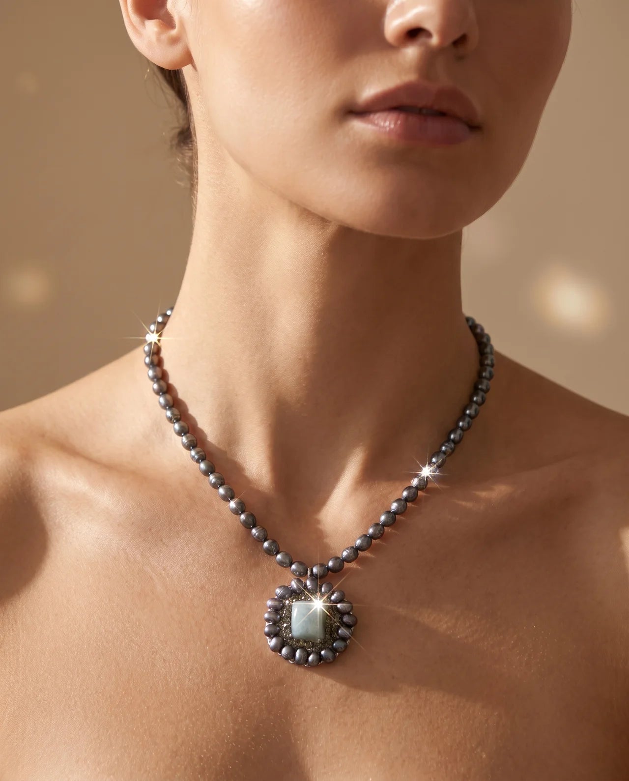 Colier Unicat cu Perle Naturale, Peridot și Amazonit - OK Lux. All rights reserved. - Bijuterii - 