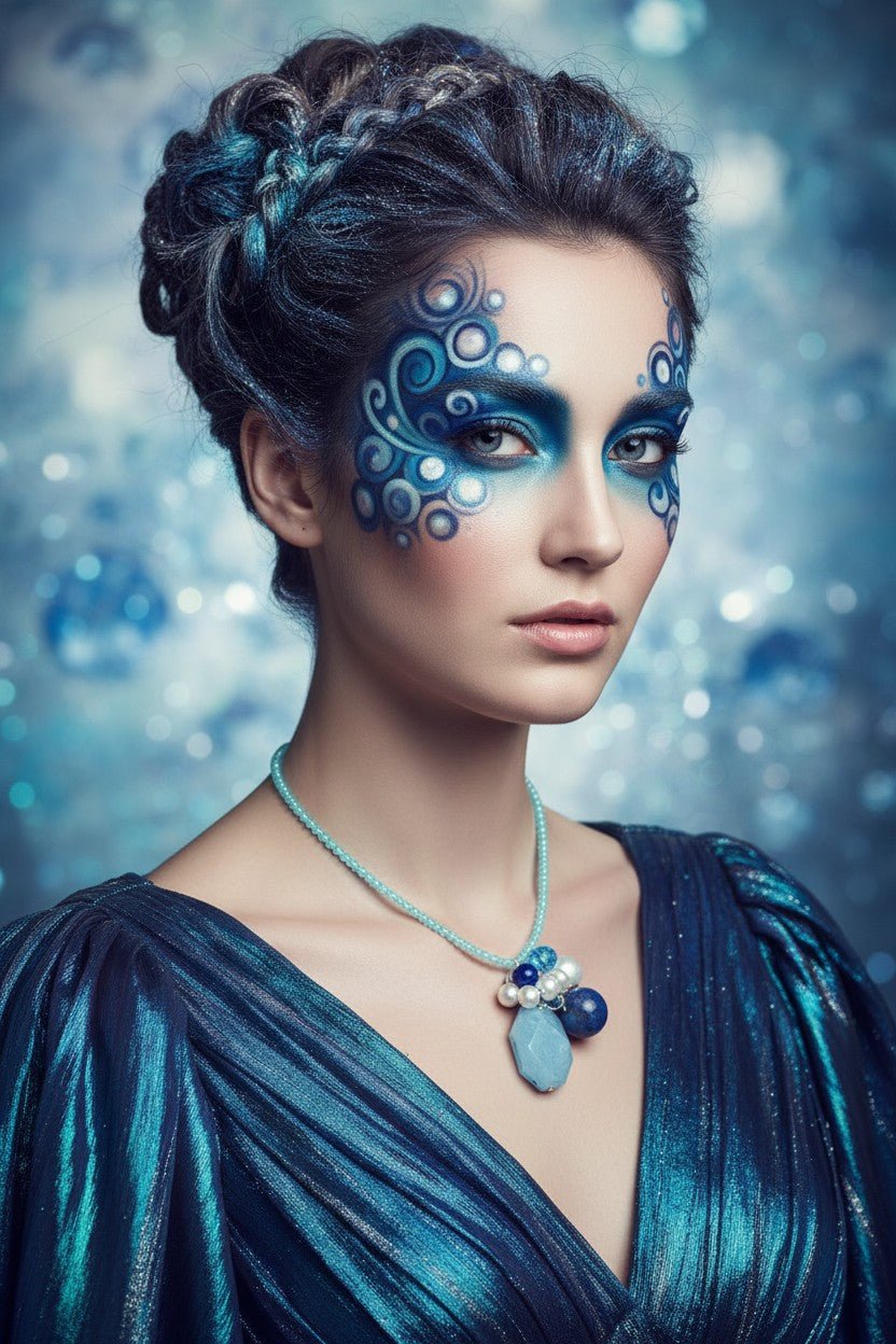 Colier Unicat din Argint cu Amazonit, Acvamarin și Perle de Cultură - OK Lux. All rights reserved. - Necklaces - 