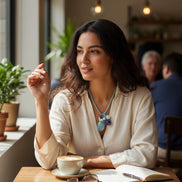 Colier Unicat din Argint cu Amazonit, Acvamarin și Perle de Cultură - OK Lux. All rights reserved. - Necklaces - 