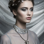 Colier Unicat din Argint cu Pirită Fațetată și Perle de Cultură Baroc, cu Pandantiv Manual - OK Lux. All rights reserved. - Necklaces - 