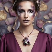 Colier Unicat din Argint cu Rubin, Jad și Pandantiv Artizanal - OK Lux. All rights reserved. - Necklaces - 