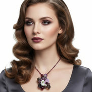 Colier Unicat din Argint cu Rubin, Jad și Pandantiv Artizanal - OK Lux. All rights reserved. - Necklaces - 