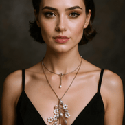 Colier Unicat din Argint, Perle Baroc și Cristale cu Pandantiv Realizat Manual - OK Lux. All rights reserved. - Necklaces - 