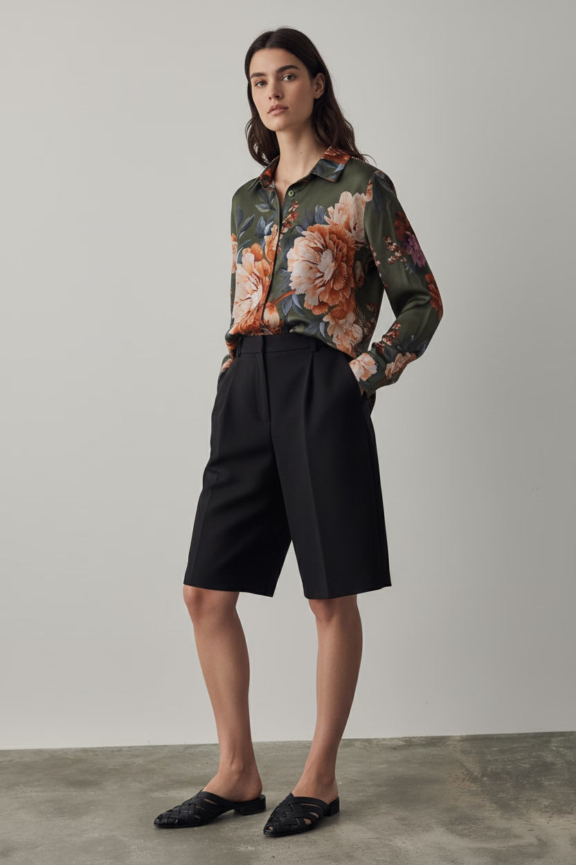 Camasa din poliester cu imprimeu floral vibrant - OK Lux. All rights reserved. - Shirts 1 -