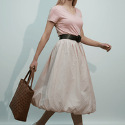 Fustă fluidă midi roz pal - OK Lux. All rights reserved. - Skirts - 