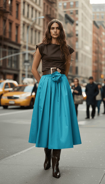 Fustă lungă eco piele albastru ciel - OK Lux. All rights reserved. - Dresses - SKY BLUE - 