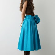 Fustă lungă eco piele albastru ciel - OK Lux. All rights reserved. - Dresses - SKY BLUE - 