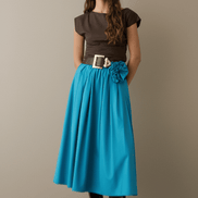 Fustă lungă eco piele albastru ciel - OK Lux. All rights reserved. - Dresses - SKY BLUE - 