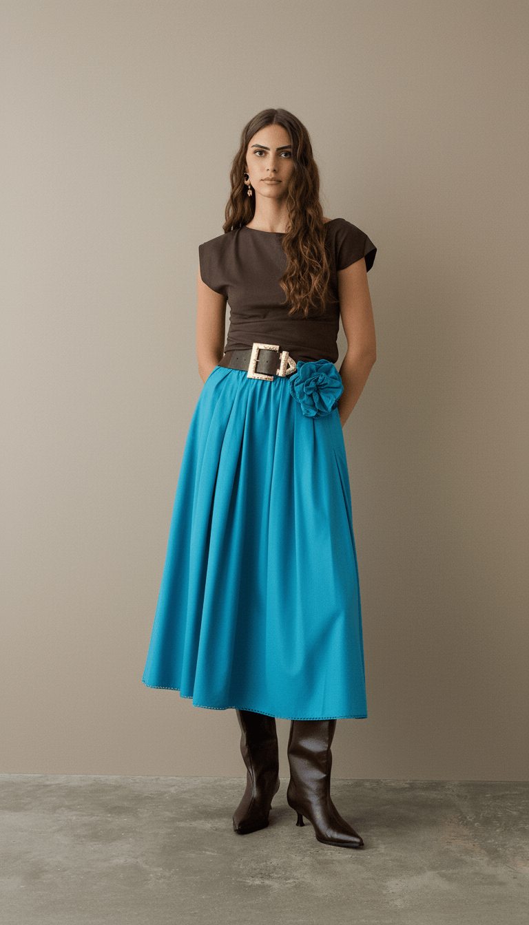 Fustă lungă eco piele albastru ciel - OK Lux. All rights reserved. - Dresses - SKY BLUE - 