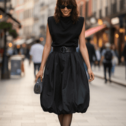 Fustă maxi neagră fluidă - OK Lux. All rights reserved. - Skirts - BLACK - 
