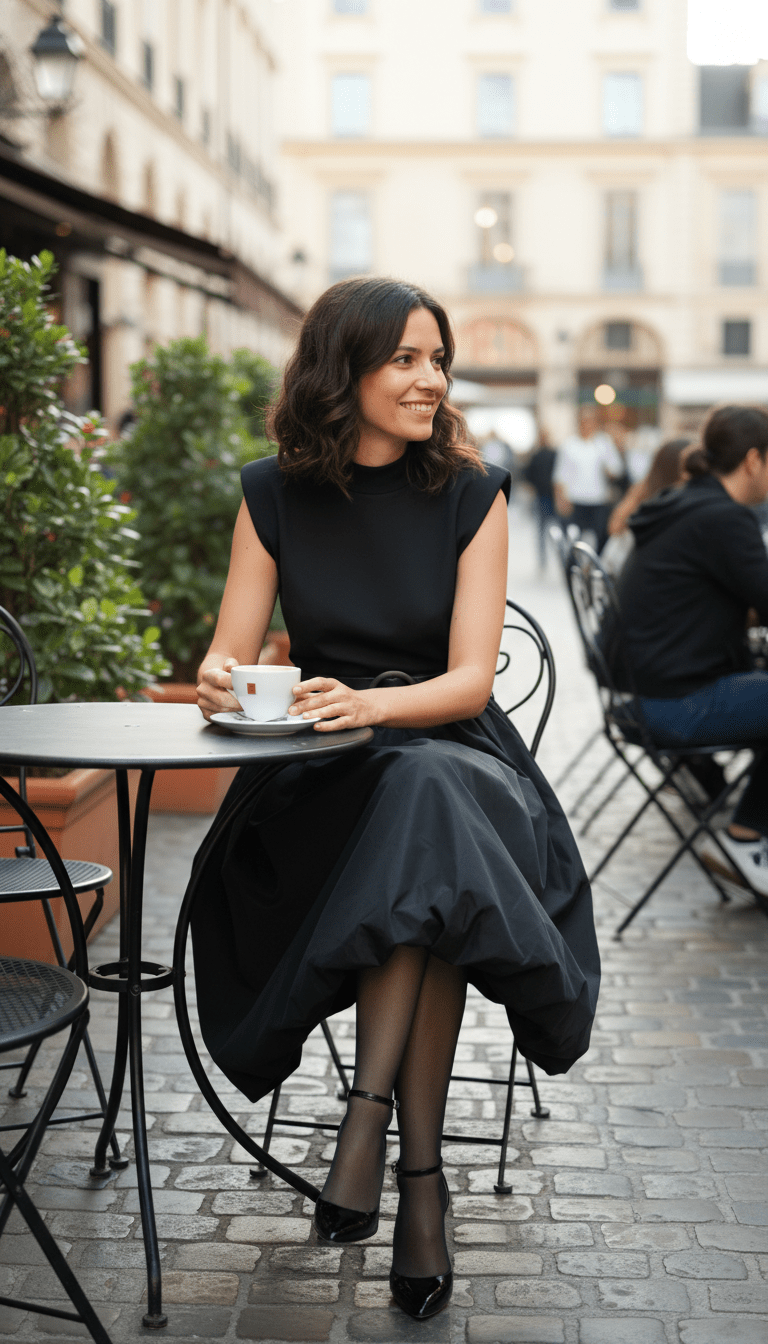 Fustă maxi neagră fluidă - OK Lux. All rights reserved. - Skirts - BLACK - 