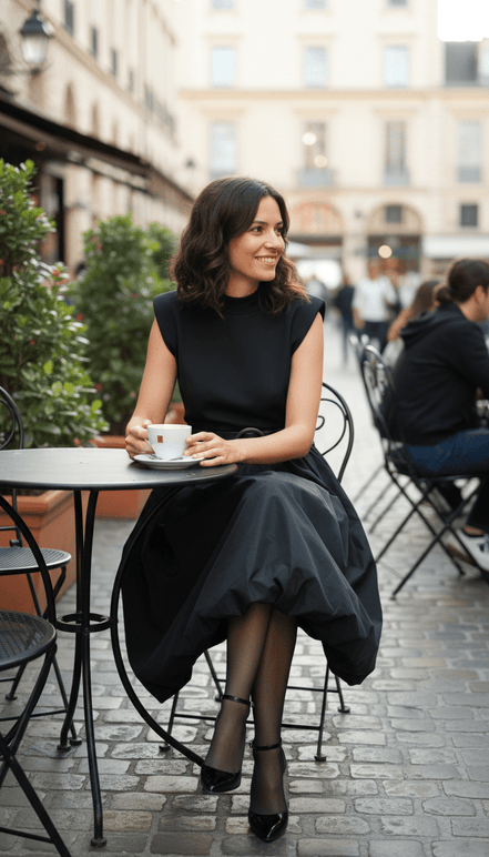 Fustă maxi neagră fluidă - OK Lux. All rights reserved. - Skirts - BLACK - 