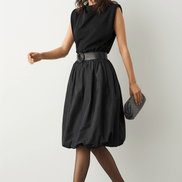 Fustă maxi neagră fluidă - OK Lux. All rights reserved. - Skirts - BLACK - 