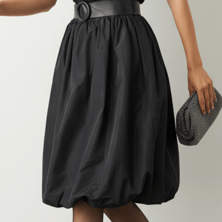 Fustă maxi neagră fluidă - OK Lux. All rights reserved. - Skirts - BLACK - 