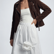 Fustă midi albă cu imprimeu floral - OK Lux. All rights reserved. - Dresses - WHITE - 